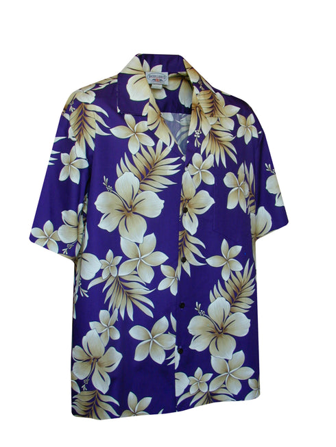 Pacific Legend Mens S to 4X Colossal Plumeria Hibiscus Shirt